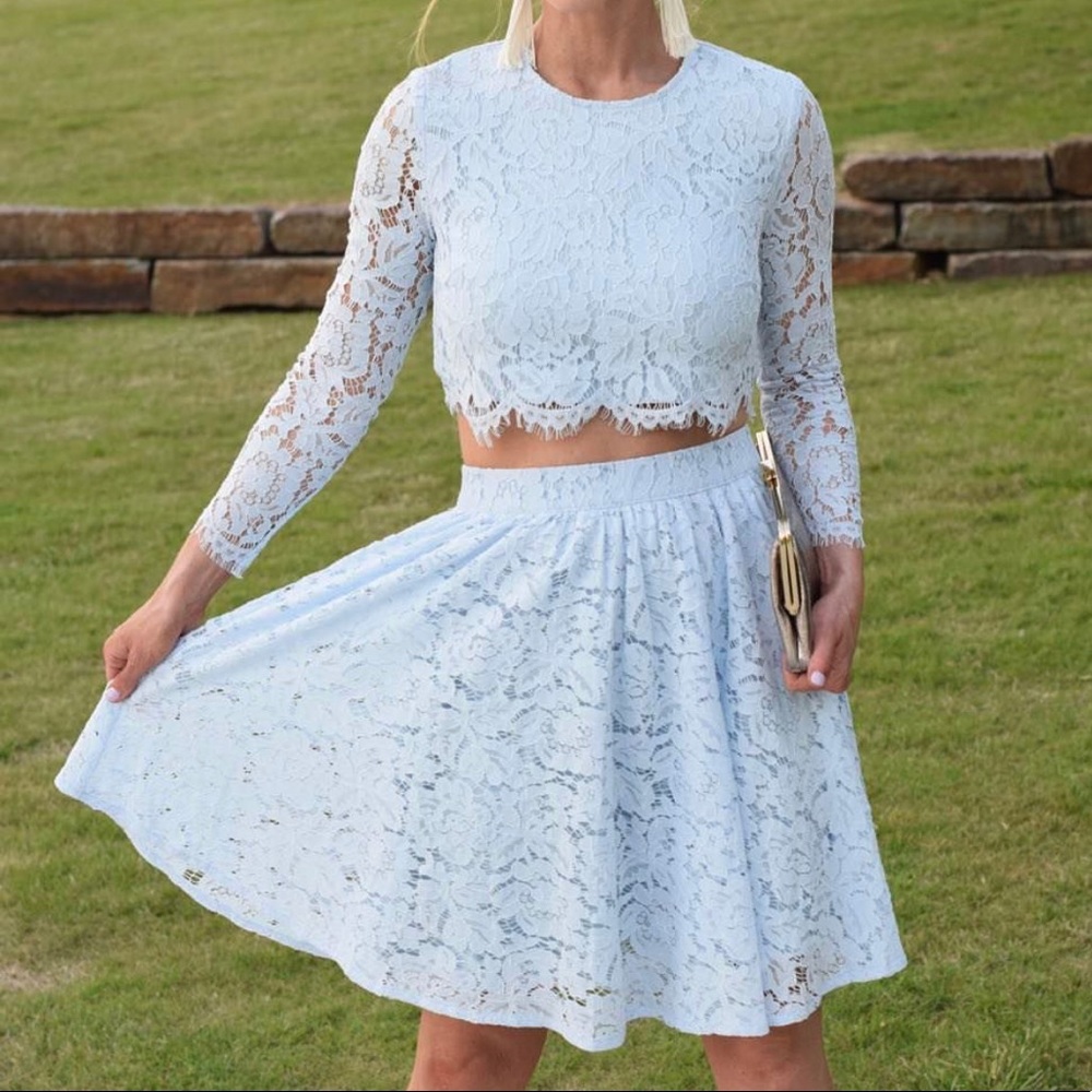 2 piece lace skirt set from Chicwish size small
